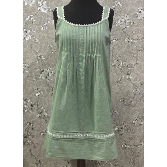 SoieRose 100% Cotton Victorian Nightgown – Sleeveless Vintage Gown SR-1202 - Picture 2 of 9